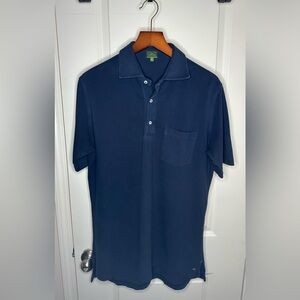 Sid Mashburn Spred Collar Pique Polo - Navy - Medium